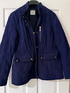 Old Navy Navy Utility Jacket with Gold Hardware